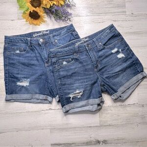 Universal Thread Dark Blue Cuffed Distressed Jean Shorts (2)